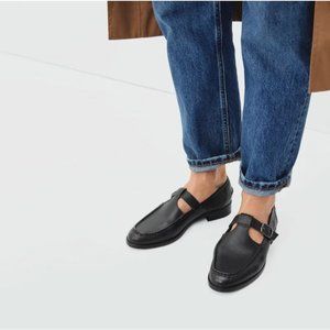 Everlane The Mary Jane Loafer in Black Leather 6 New Womens Shoes